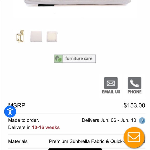 Outdoor chair cushions - set of 10; 2 “Tuscan” - green, and 8 “natural” - white - Picture 13 of 15